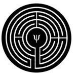 Daedalys Logo, a labyrinth with a psi (psychology) symbol inside