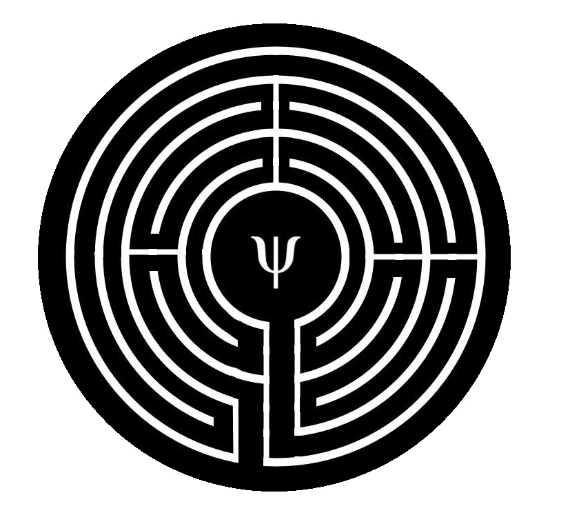 Daedalys Logo, a labyrinth with a psi (psychology) symbol inside