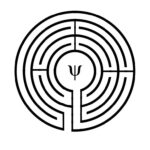 Daedalys Logo, a labyrinth with a psi (psychology) symbol inside